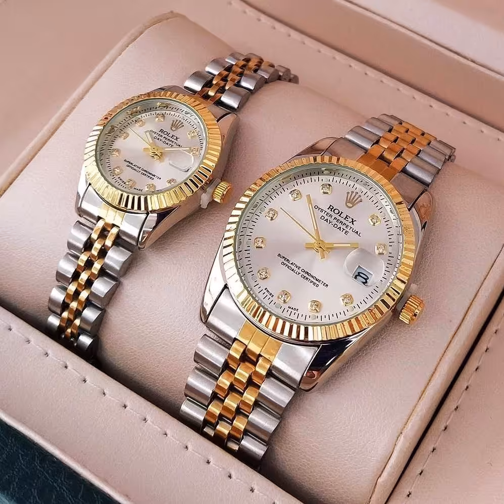 ساعت زنانه و مردانه رولکس دیت جاست تقویم تلسکوپی در دو سایز هر عدد با جعبه و ارس
