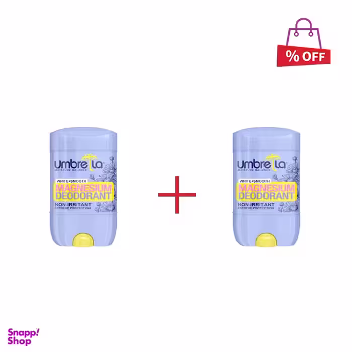 استیک ضد تعریق زنانه آمبرلا (Umbrella) مدل White+Smooth حجم 75 میلی‌ لیتر مجموعه 2 عددی