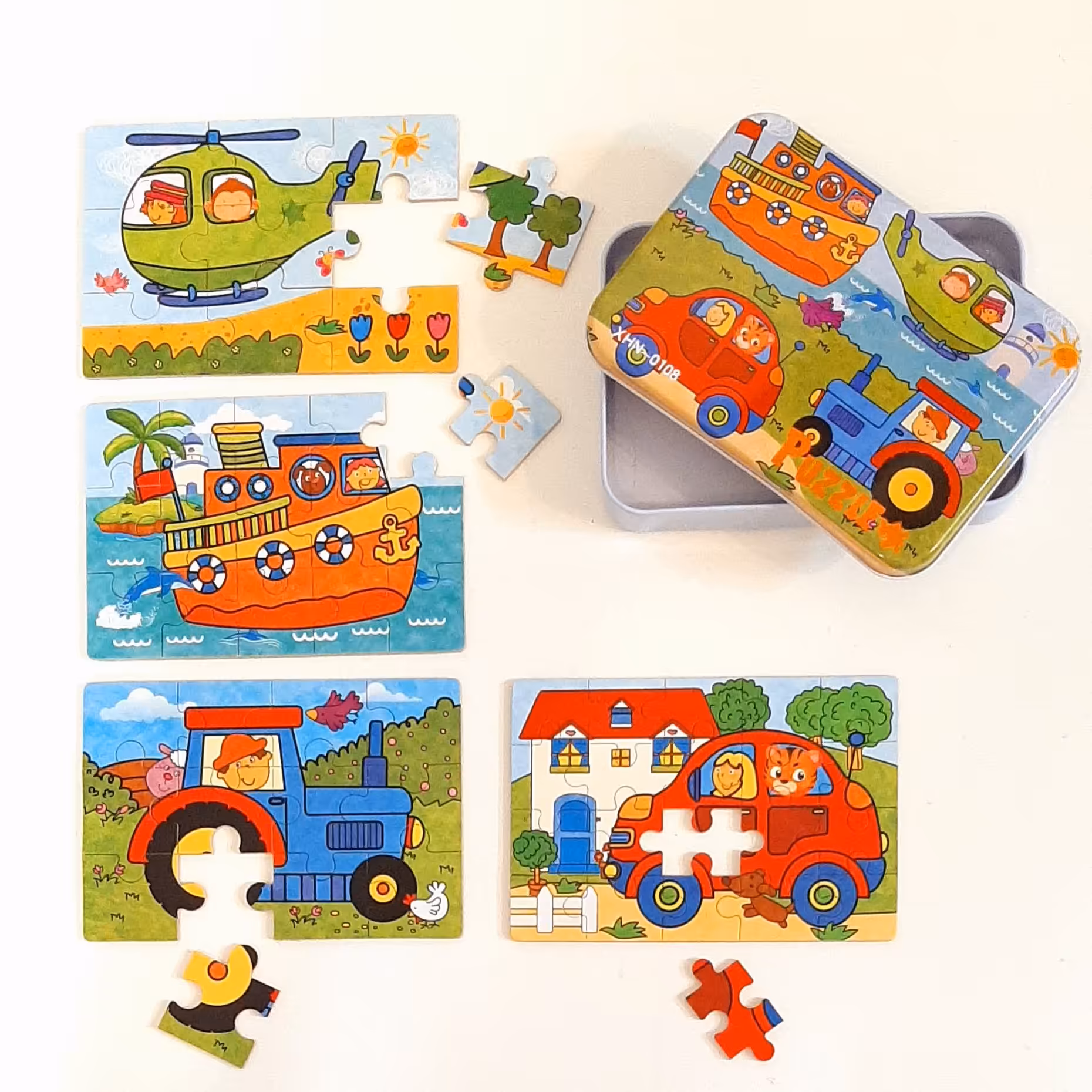 پازل 4 عددی قوطی فلزی