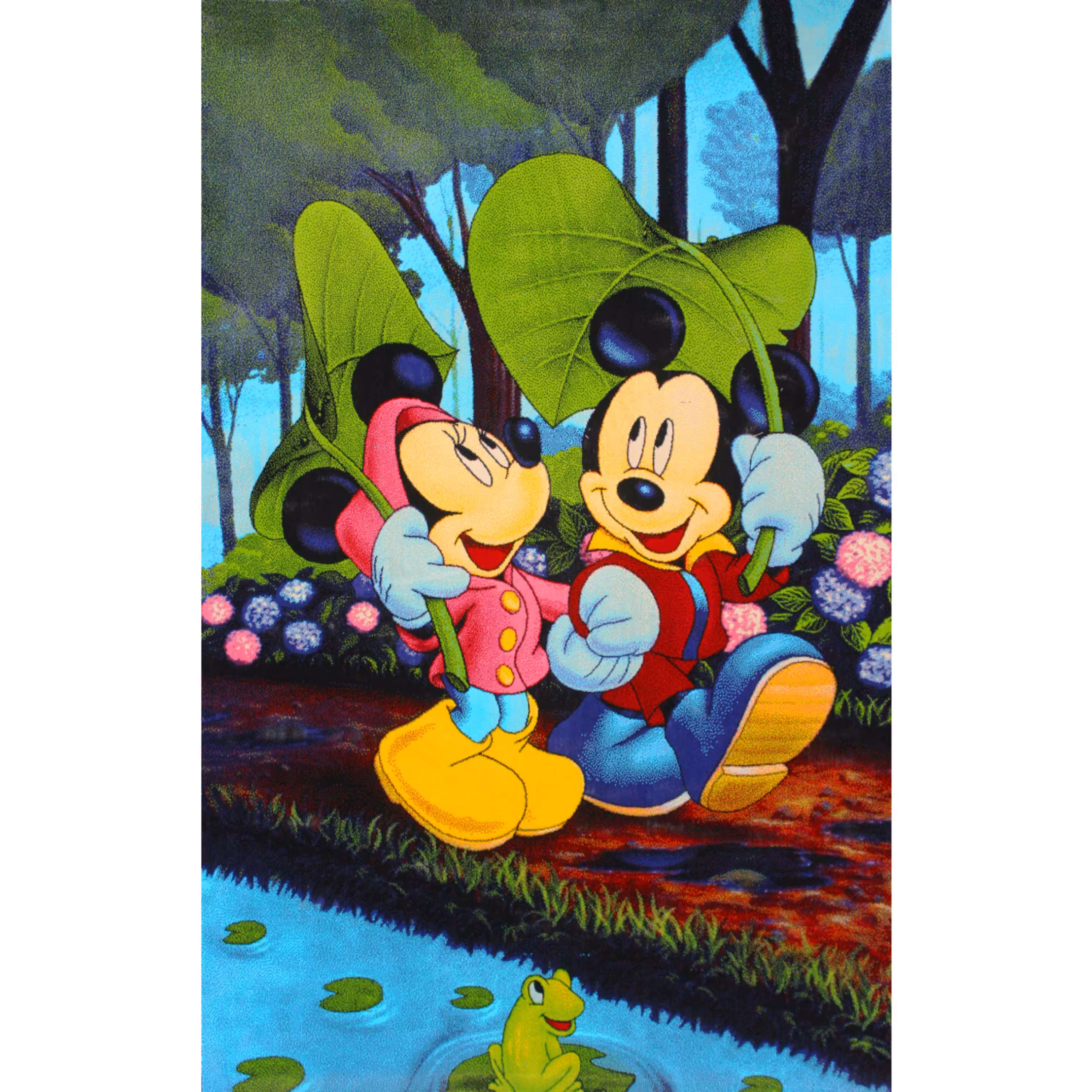 فرش ماشینی افرند طرح کودک مدل میکی موس کد 115 (یک و نیم متری)