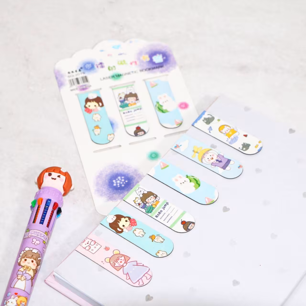 ست 6 عددی بوکمارک مگنتی طرح دختر و حیوانات