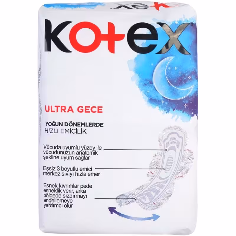 نوار بهداشتی شب کوتکس مدل Ultra Gece بسته 16 عددی