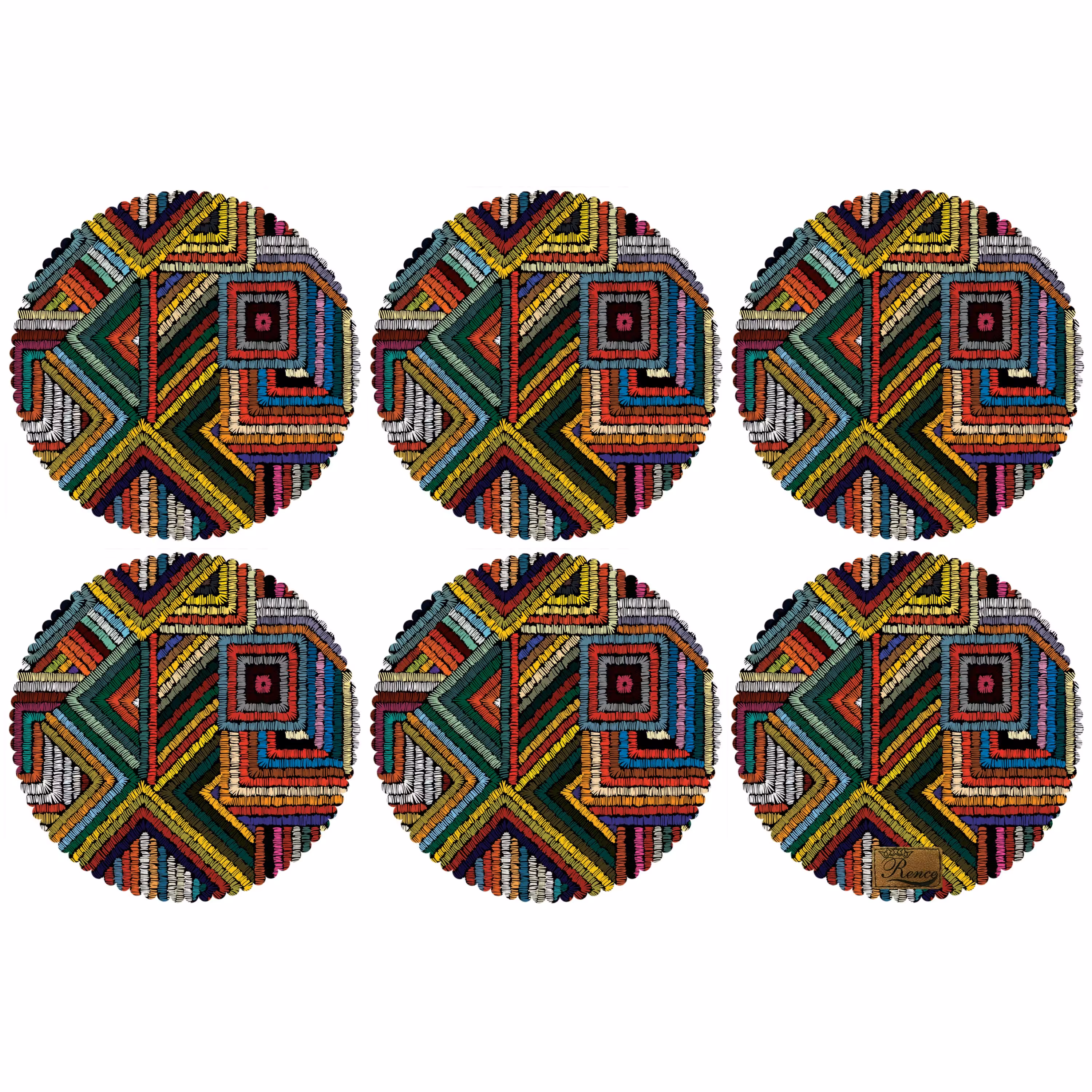 زیر بشقابی دایره ای پارچه مخمل سایز 30 در 30 مدل U2-545 شرکت رنس