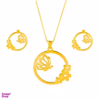 نیم ست طلای 18 عیار سیم و گوهر مدل GLE178