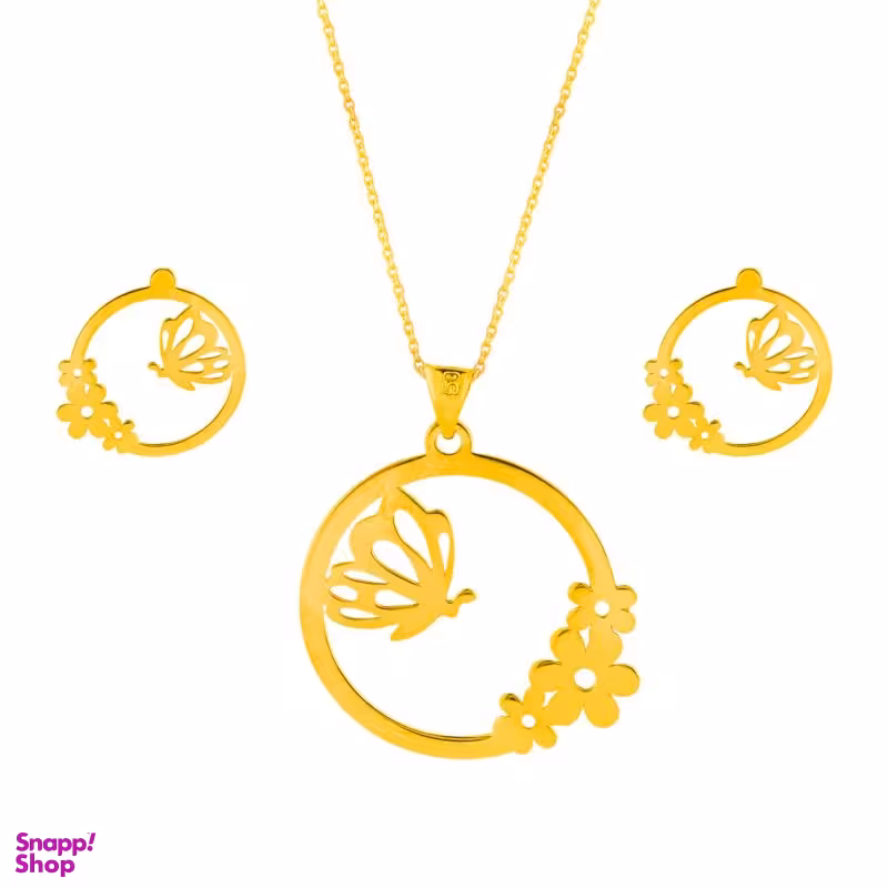 نیم ست طلای 18 عیار سیم و گوهر مدل GLE178