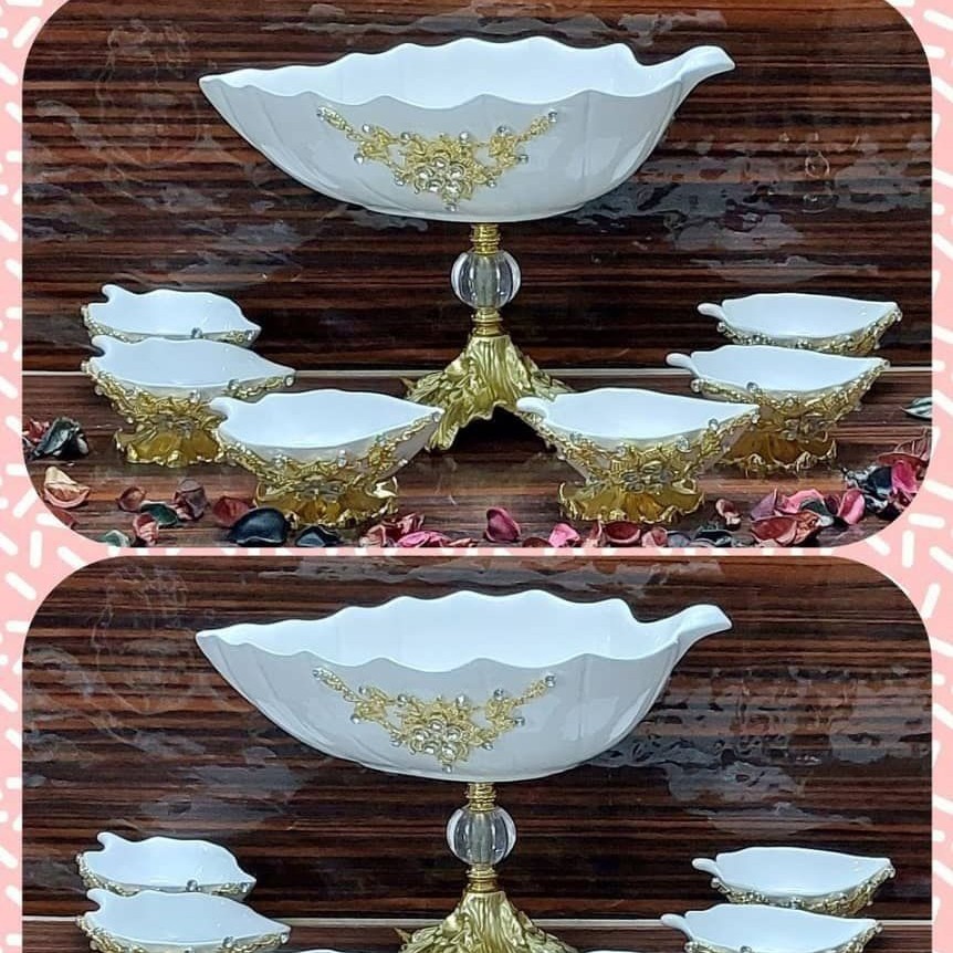 سرویس هفت تکه آجیل خوری طرح برگ