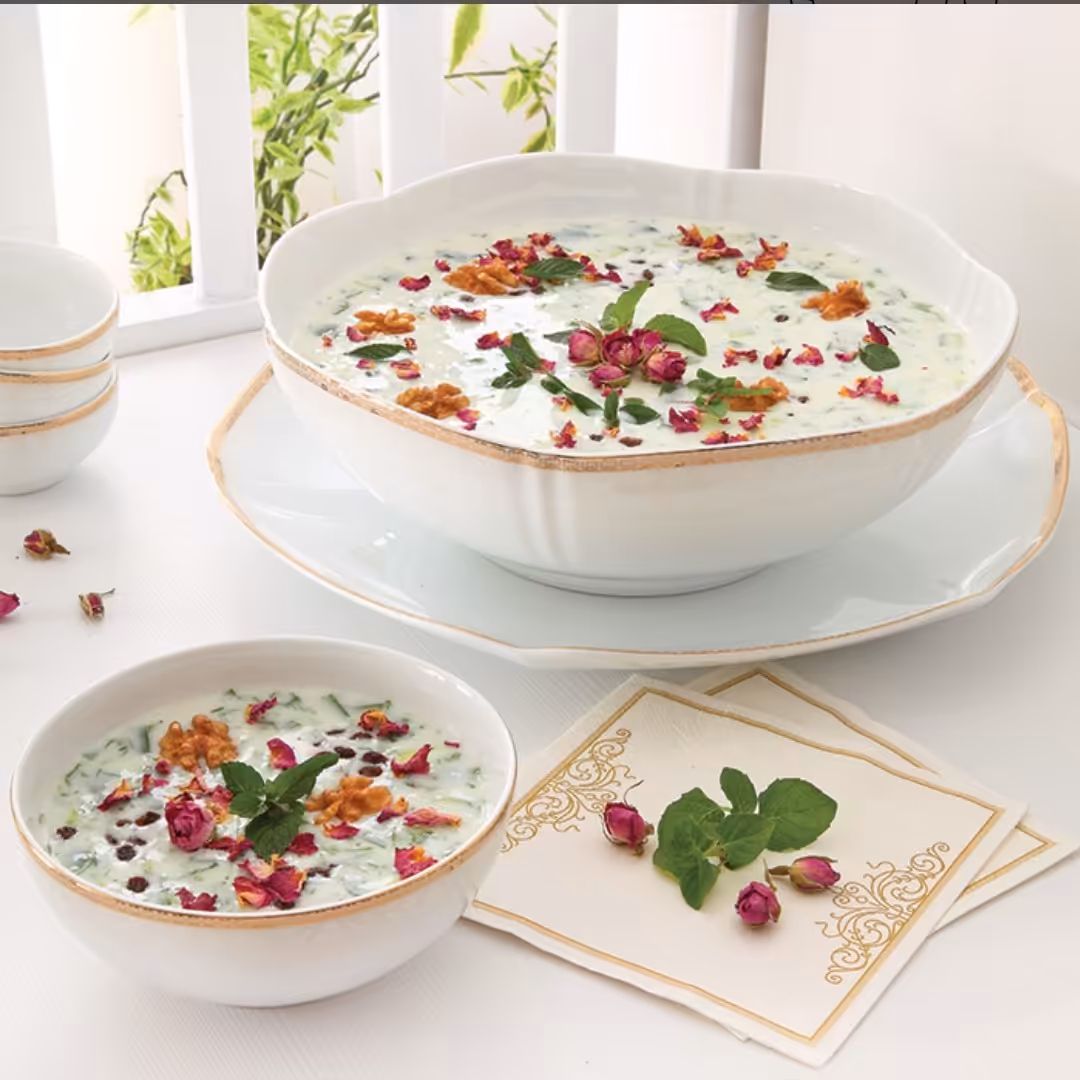 قاب و قدح ریوا طلایی - قاب قدح چینی زرین طرح ریوا طلایی - ارسال بصورت پسکرایه