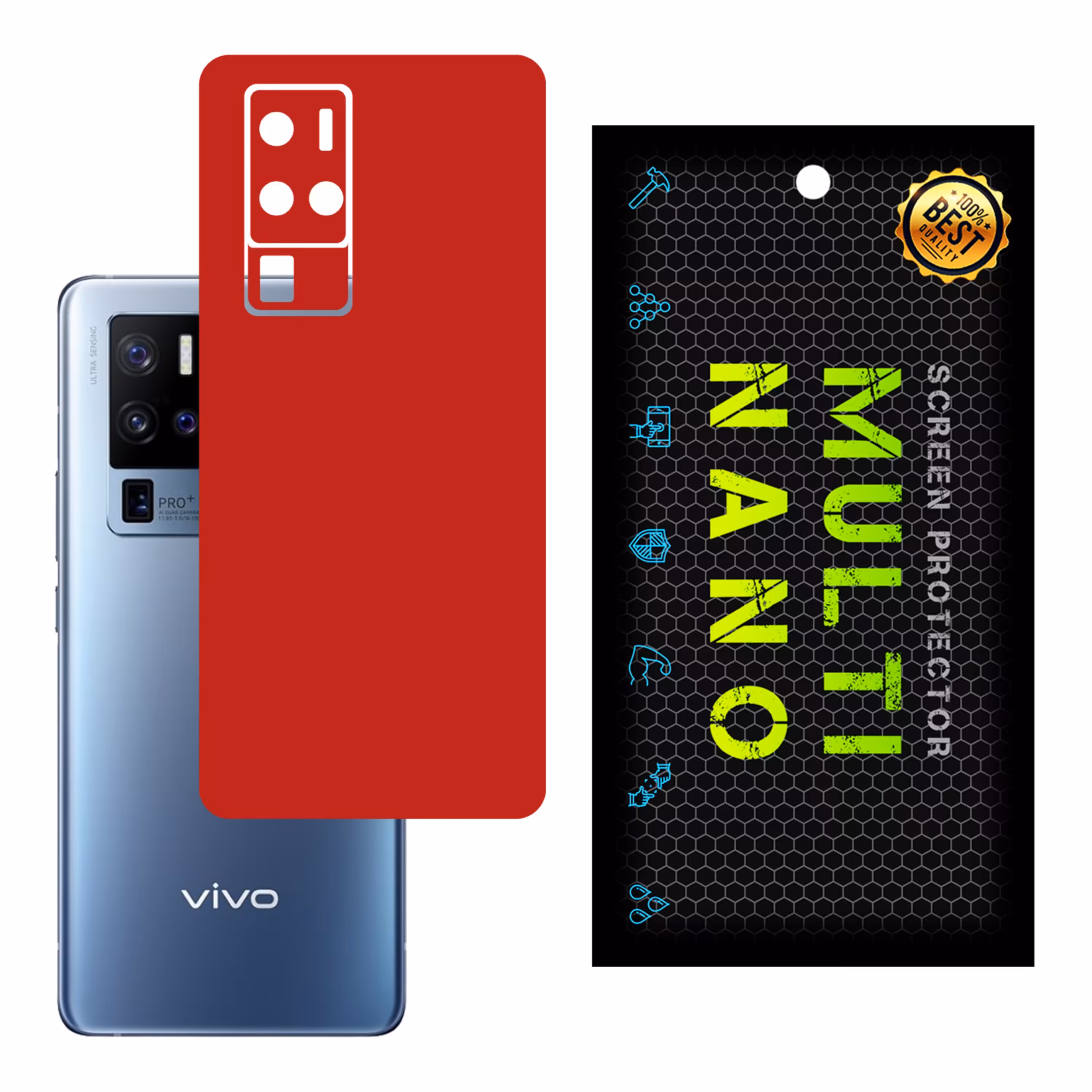 برچسب پوششی MultiNano مدل X-F1M-Red برای پشت موبایل ویوو X50 Pro Plus