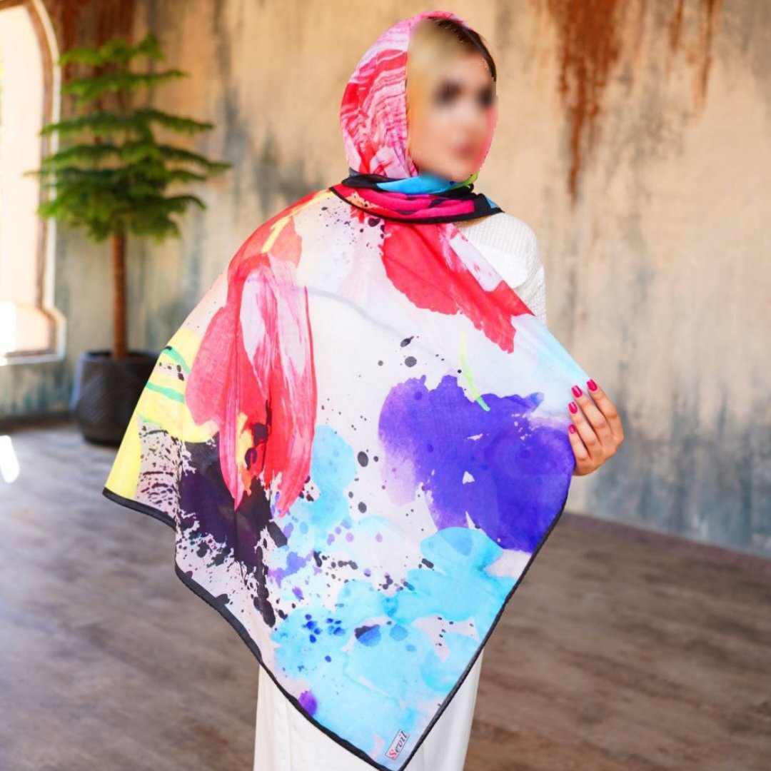 روسری سوپرنخی گارزا قواره 135 ارسال رایگان کد 244 بانو