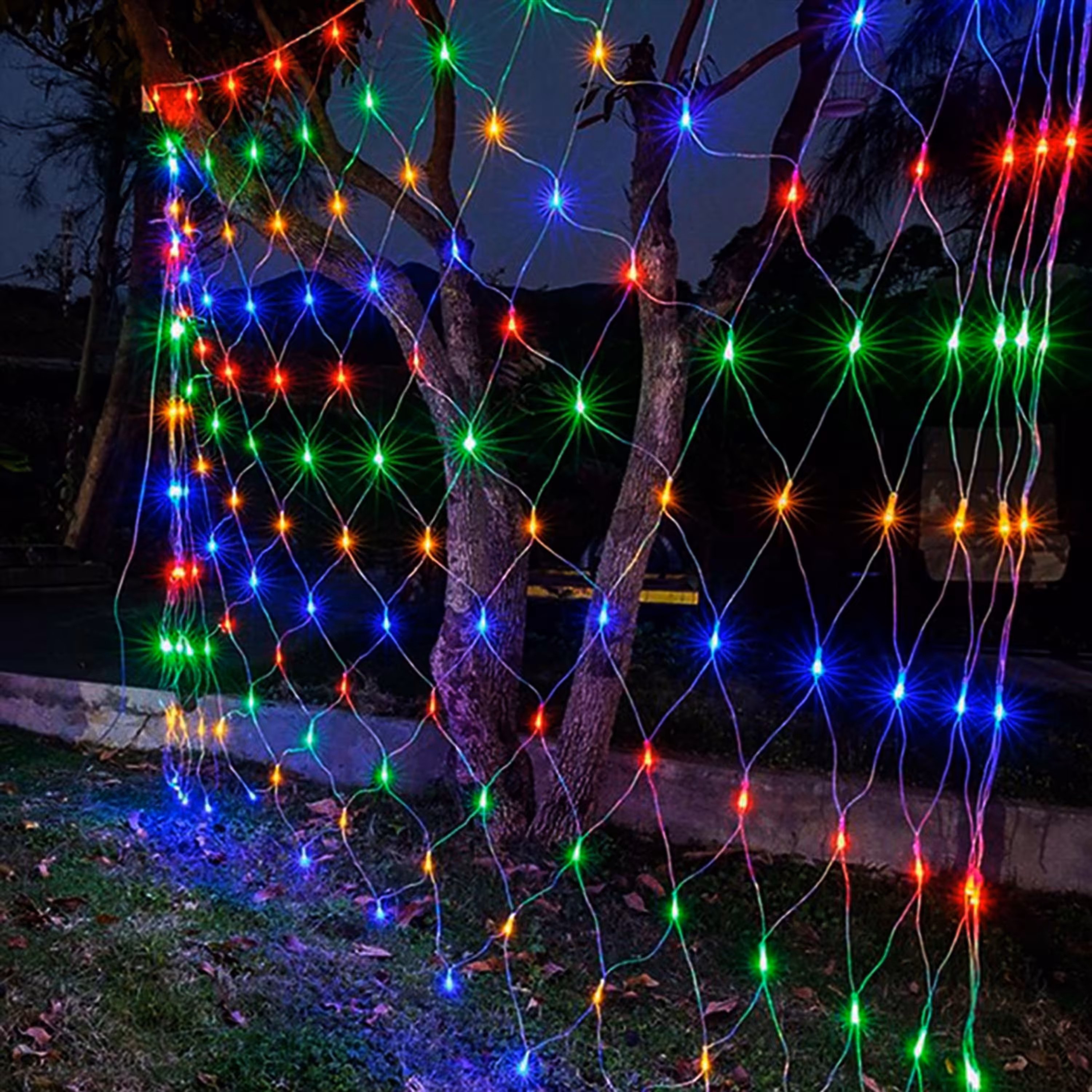 ریسه توری 3 در 2 متر مولتی کالر رقص نور دار