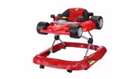 روروک فراری مدل فرمول یک قرمز مشکی چرخ ژلاتین با قابلیت حرکت اسان روی فرش  ferrari baby walker