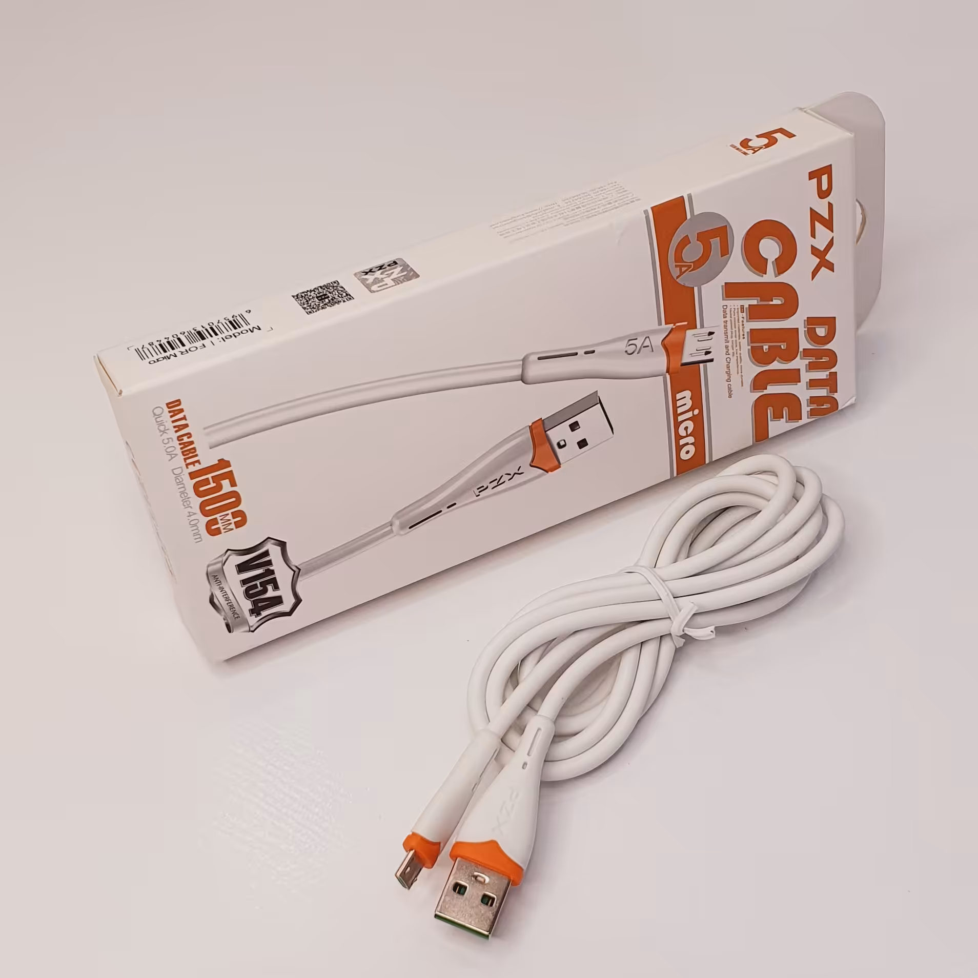 کابل FAST  شارژ و دیتا - USB به میکرو -  5 آمپر  مدل V154  - برند PZX -گارانتی 12 ماهه