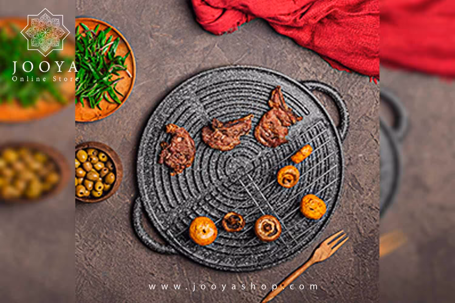تابه گریل چدن دو طرفه نالینو مدل Daniele (بدون درب)