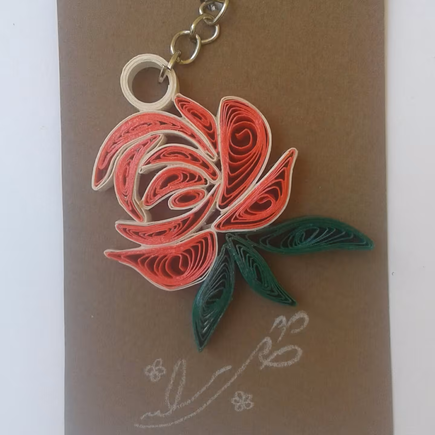 جاکلیدی کوییلینگ طرح رز ضدآب