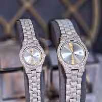 ست ساعت نقره جواهری زنانه مردانه