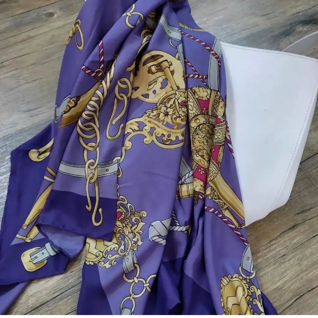 روسری ابریشم مجلسی طرح زنجیری