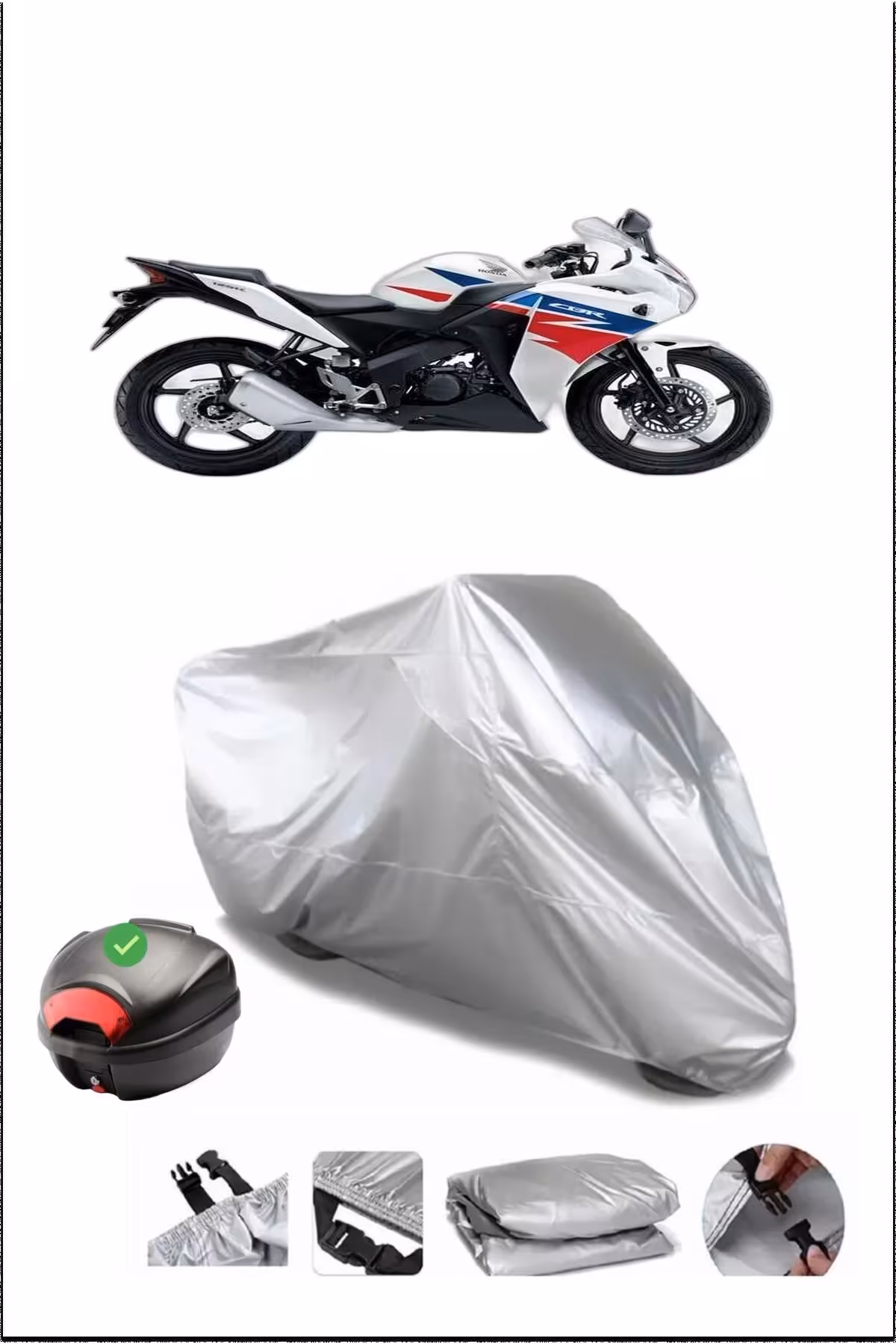 چادر موتورسیکلت خاکستری HONDA CBR150R کیسه عقب سازگار با موتور سیکلت Breen