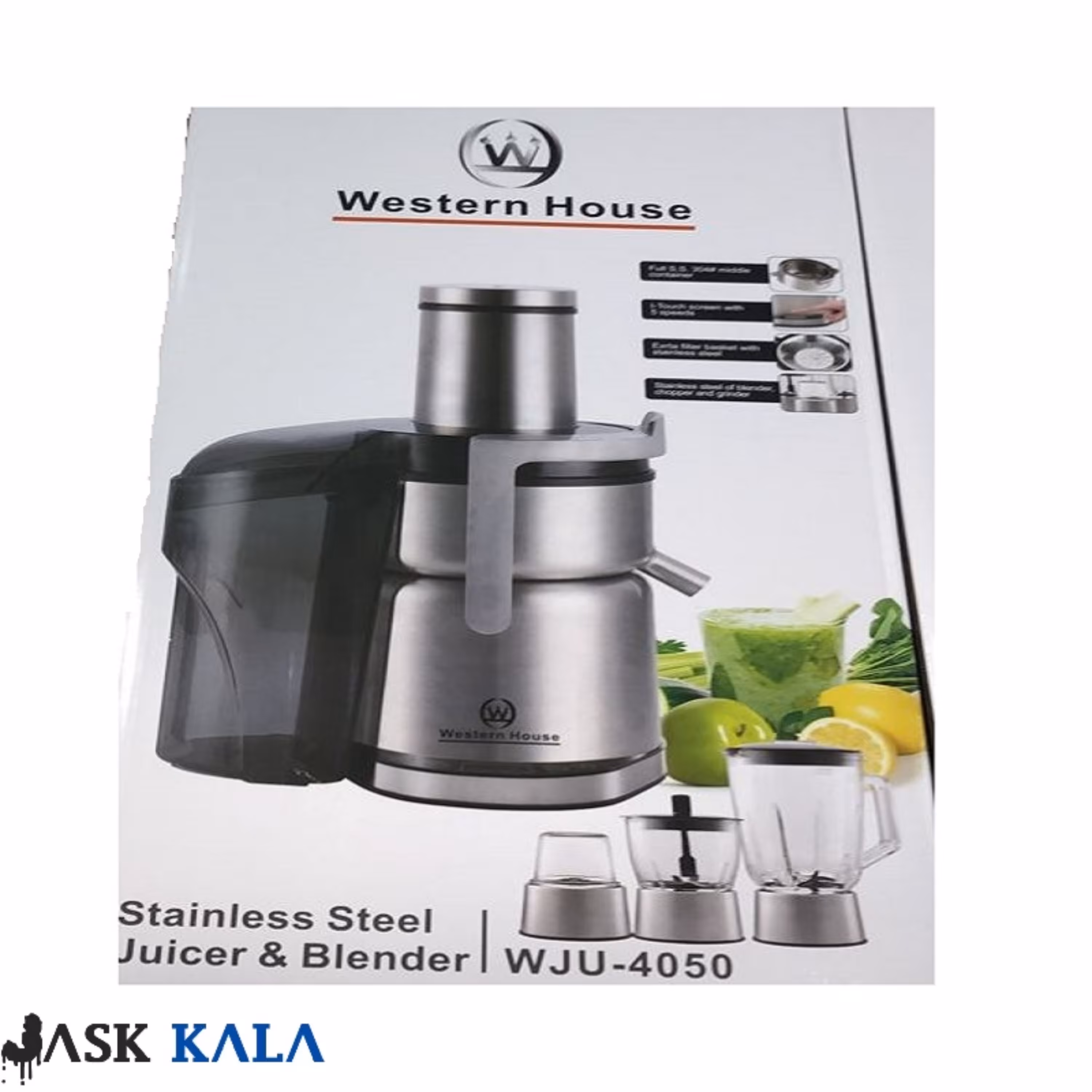 آبمیوه گیری چهار کاره لمسی دیجیتالی وسترن هاوس اصل مدل 4050