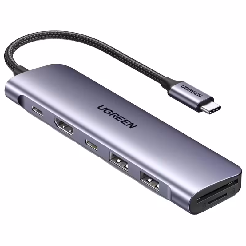 هاب USB-C یوگرین مدل 7-به-1 | ژیوار مارکت - لپتاپ استوک، لوازم جانبی موبایل و کامپیوتر