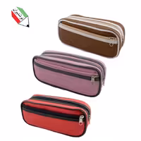 جامدادی چرم دوزیپ طرح رنگی ساده آسانا 71046