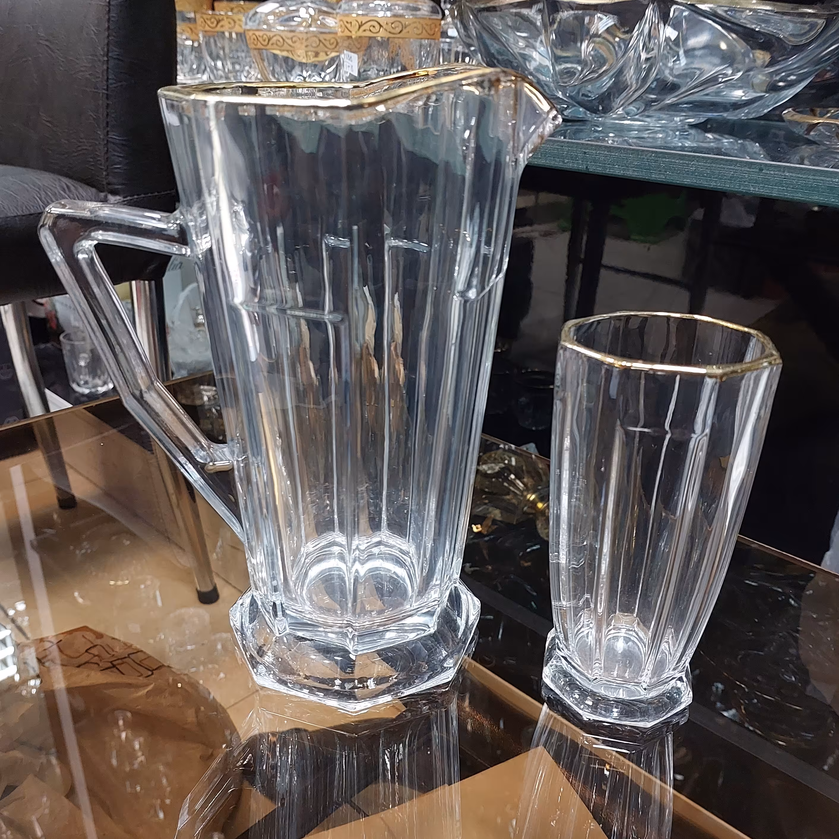 پارچ و لیوان استیج لب طلا خارجی ساخت کشور چین 