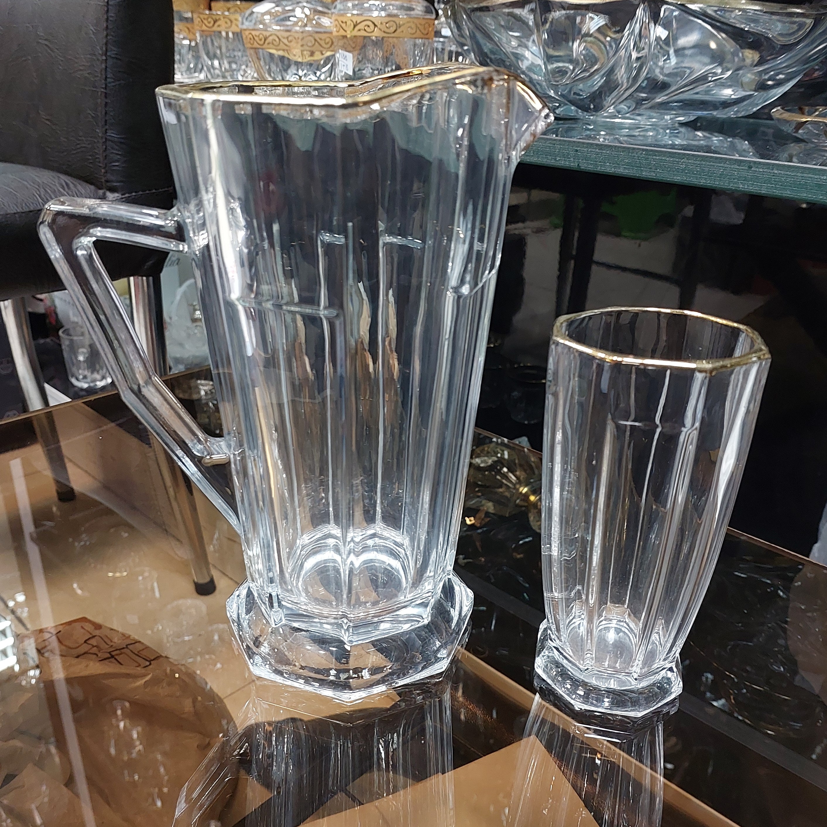 پارچ و لیوان استیج لب طلا خارجی ساخت کشور چین 