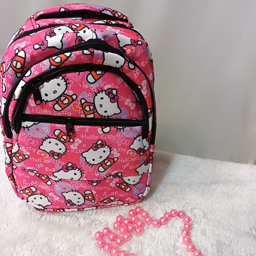 کیف دخترانه زیبا جادار طرح کیتی سبک قبل شستشو