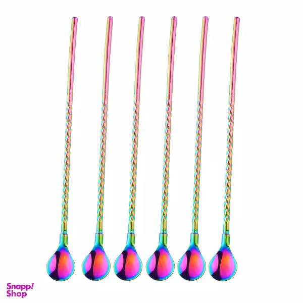 قاشق شربت خوری مدل رینبو بسته 6 عددی