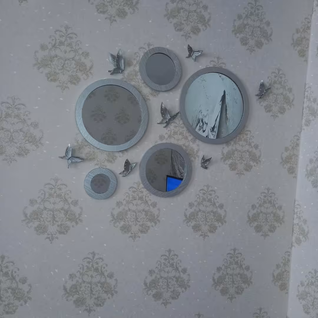 آینه پنچ تیکه نقره ای