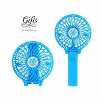 پنکه دستی شارژی تاشو رنگ آبی روشن