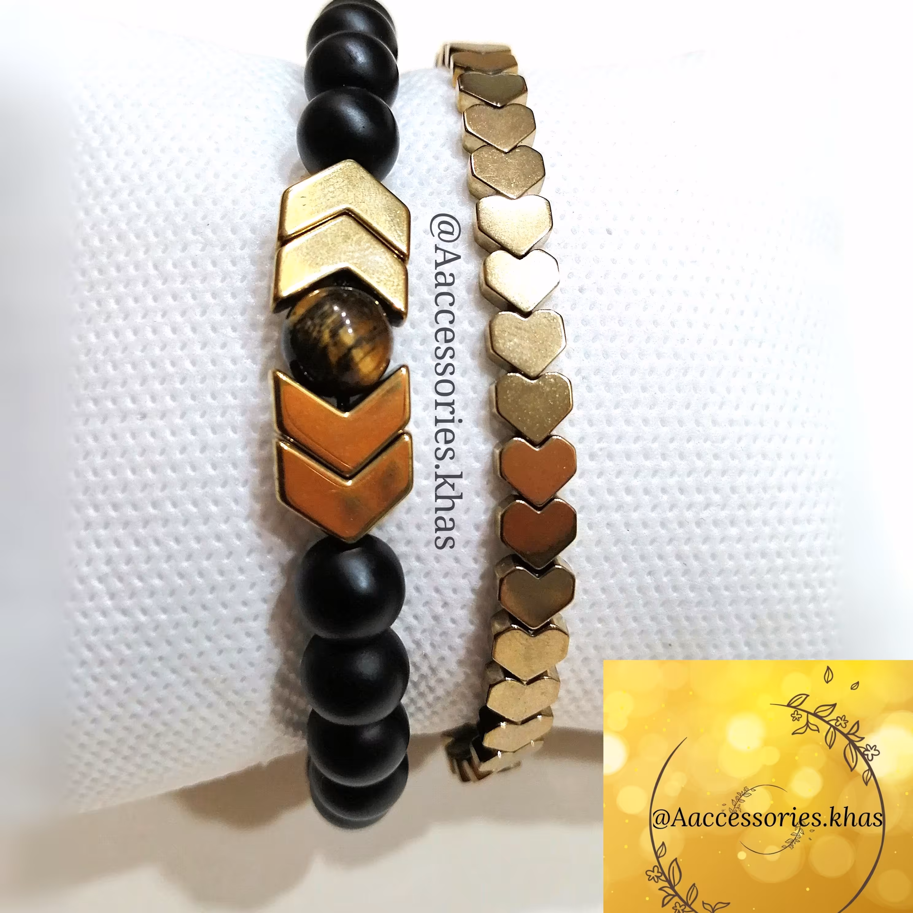 زیورآلات بدلیجات اکسسوری دستبند ست مردونه و زنونه اونیکس حدید و چشم ببر دست ساز