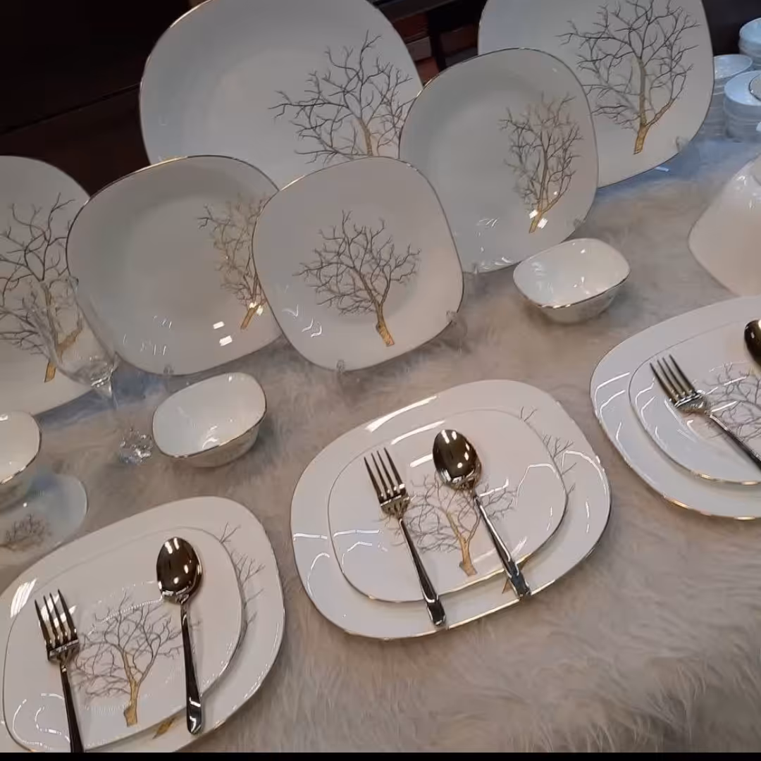 سرویس ارکوپال درخت طلا  26 پارچه لبه طلایی  