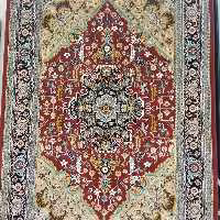 فرش پاتریس  فرش گلیم عشایری400شانه طرح بخشایش لاکی  سایزکناره یک دریک ونیم متری