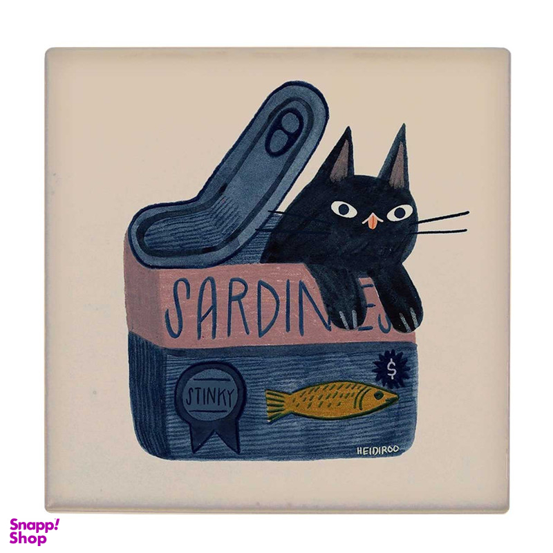 زیر لیوانی طرح نقاشی گربه در قوطی کنسرو کد 6086985_5154