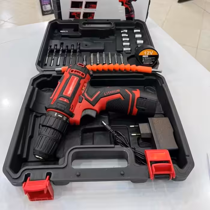 دریل شارژی کیفیت عالی دارای 2 عدد باطری 12 ولت لتیوم مدل 9020