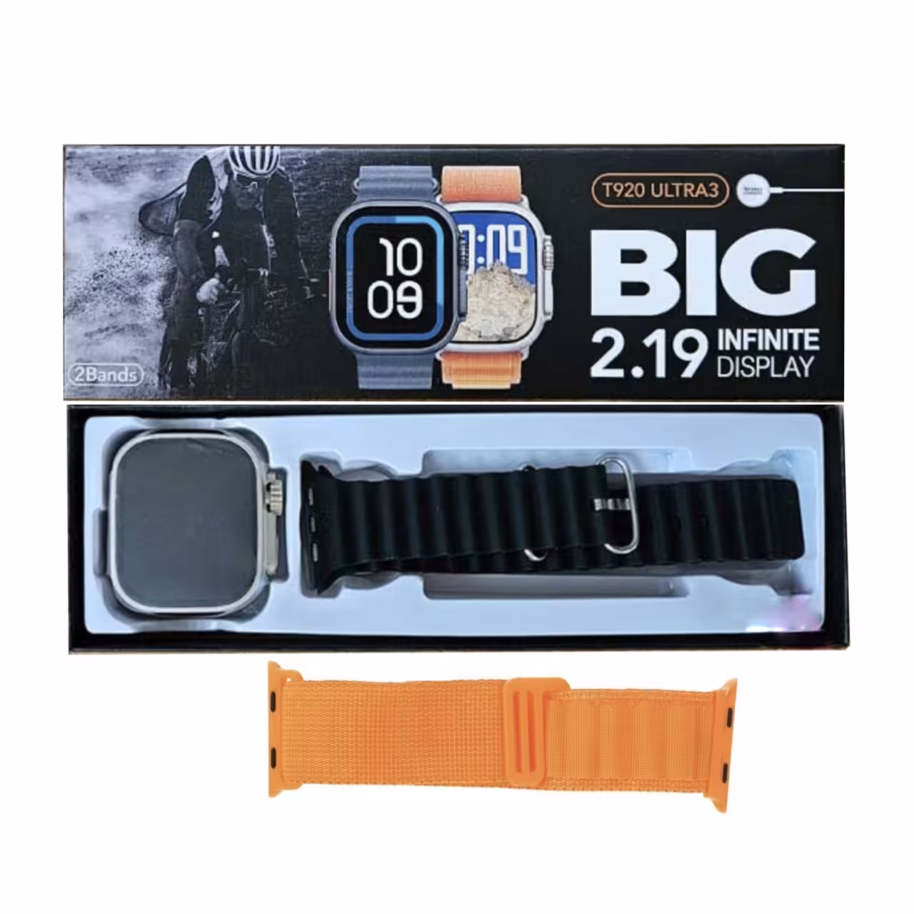 ساعت هوشمند الترا مدل T920 ULTRA3 با 2 بند ساعت سیلیکونی و آلپاین