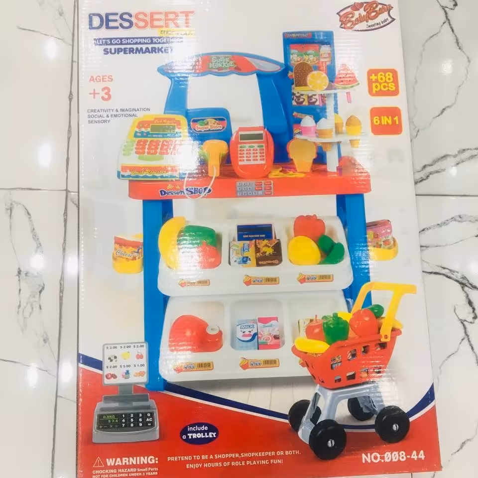 اسباب بازی وسایل سوپر مارک با چرخ 