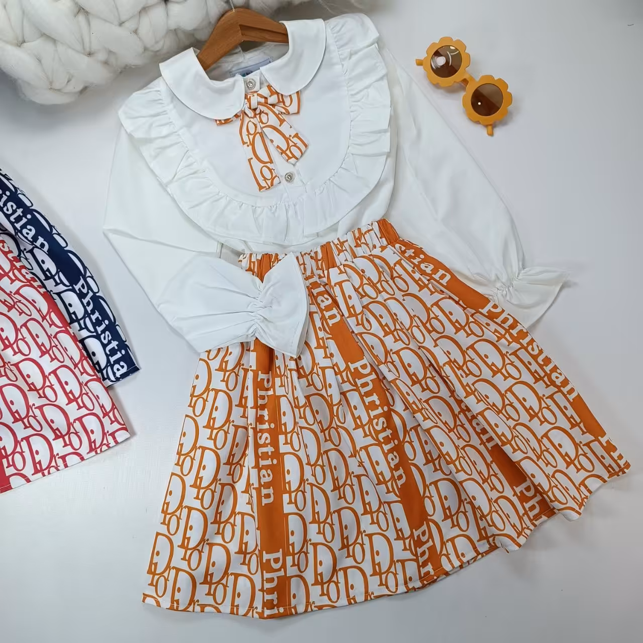 شومیز دامن پاپیونی دخترانه