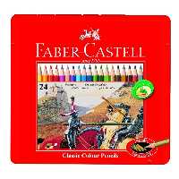 خرید مداد رنگی فابر کاستل 24 رنگ مدل classic جعبه فلزی