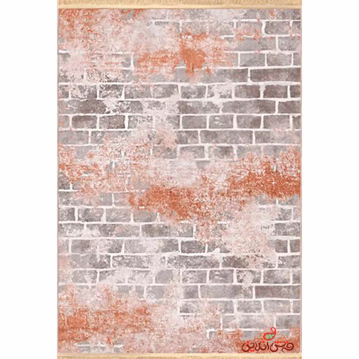 فرش ماشینی کلاریس کلکسیون مدرن کد 100410آجری