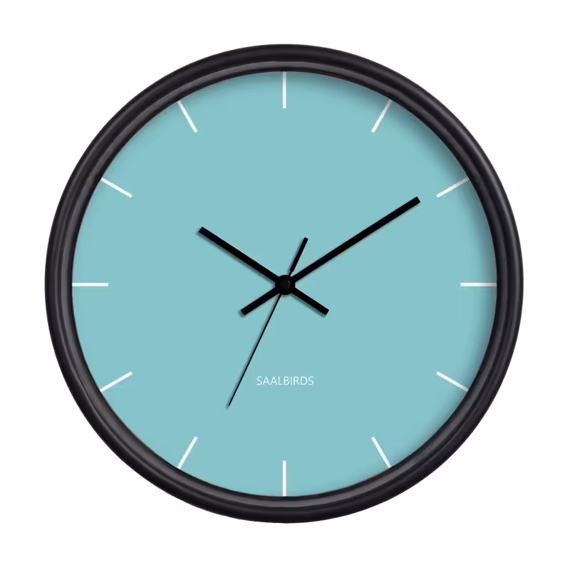 ساعت دیواری گرد ساعت دیواری فانتزی ساعت دیواری چوبی -ساعت دیواری آبی کد S132