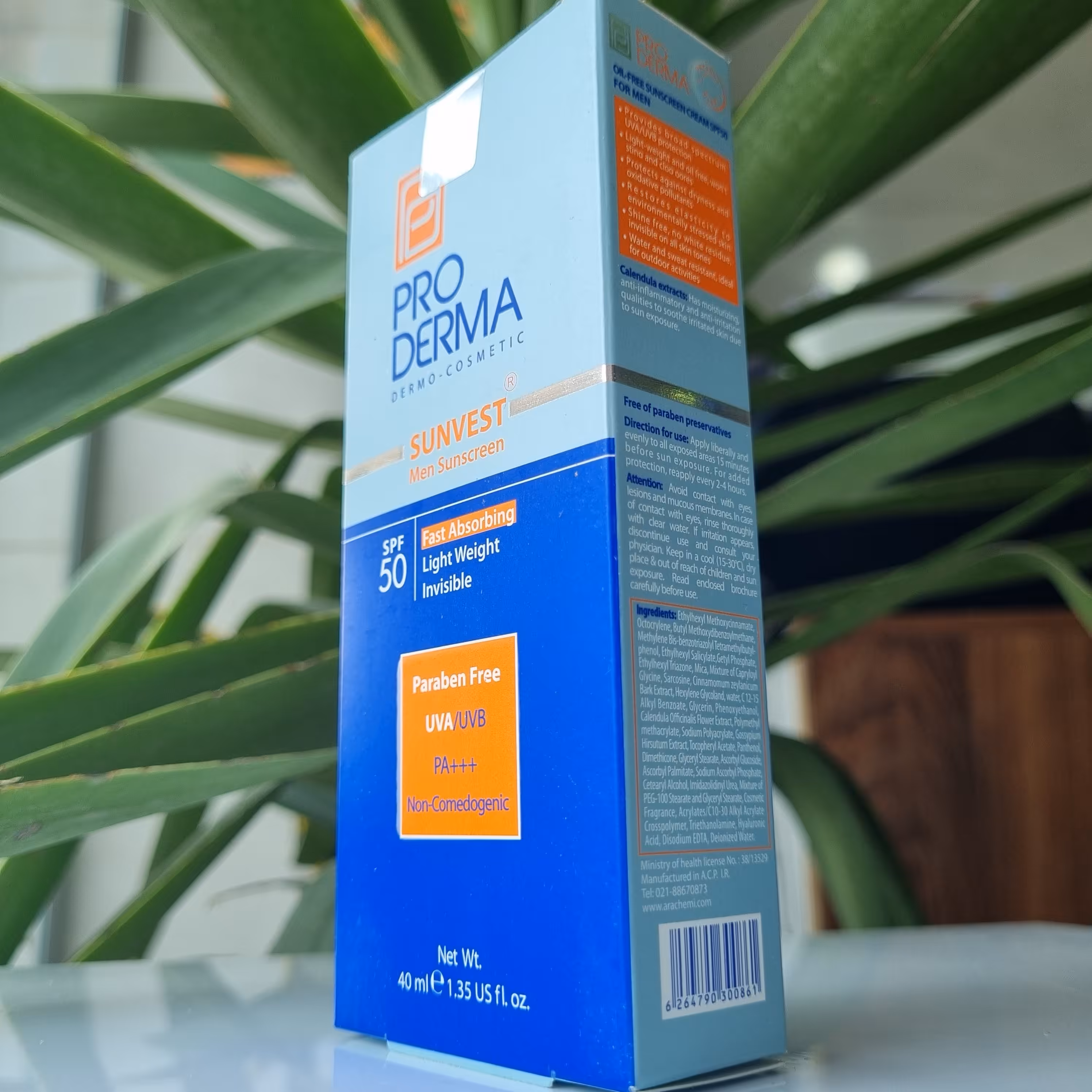 کرم ضد آفتاب فاقد چربی مخصوص آقایان پرودرما spf50