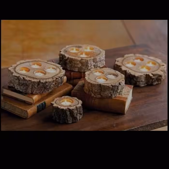 جا شمعی چوبی صفحه ای یک تا چهار تایی