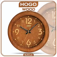 ساعت دیواری هوگو تمام چوب درجه یک موتور آرام گرد 