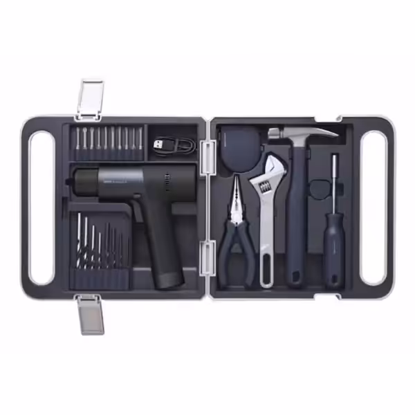 خرید و قیمت جعبه ابزار و دریل شارژی هوتو مدل HOTO tool set QWDZGJ001 - کی ام کالا