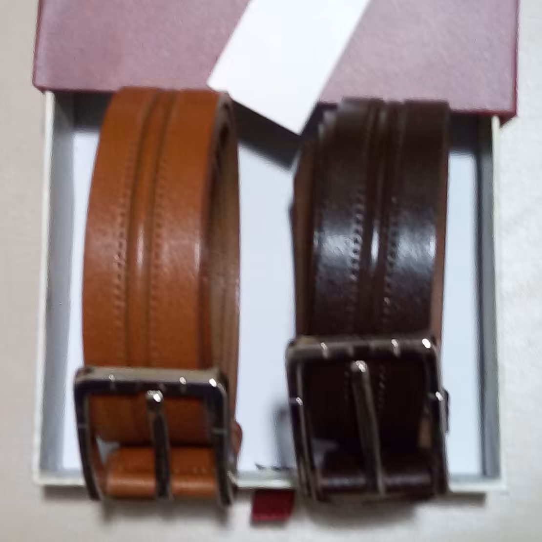 2عدد کمربند چرم گاومیش پک  هدیه فاخر  طرح کمربند سلطنتی