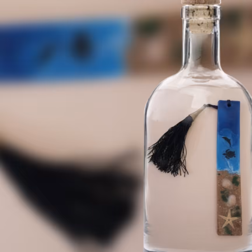 نشان کتاب جنس رزین طرح دریا همراه با تزئینات دریایی 