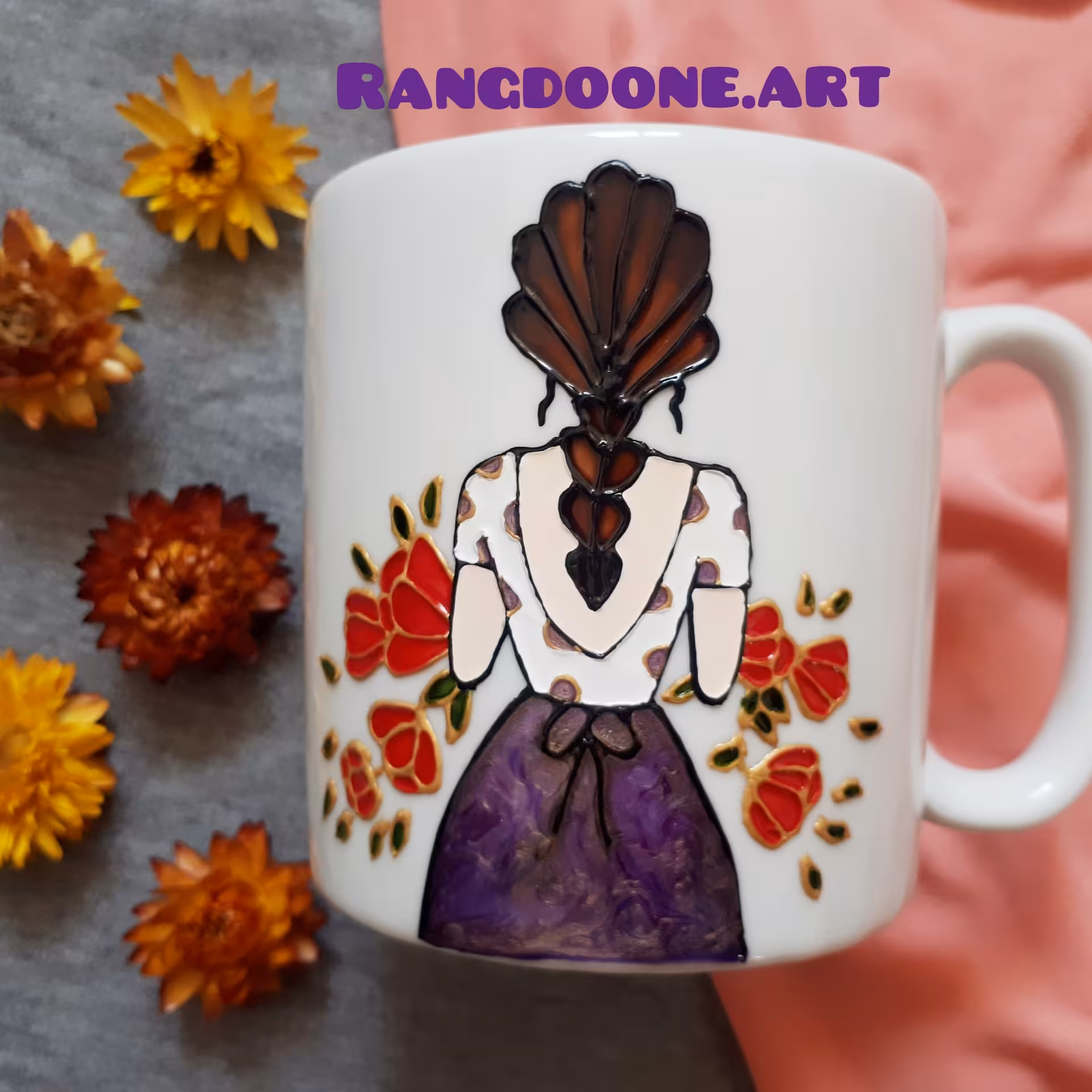 ماگ لیوان ویترای طرح دخترونه 