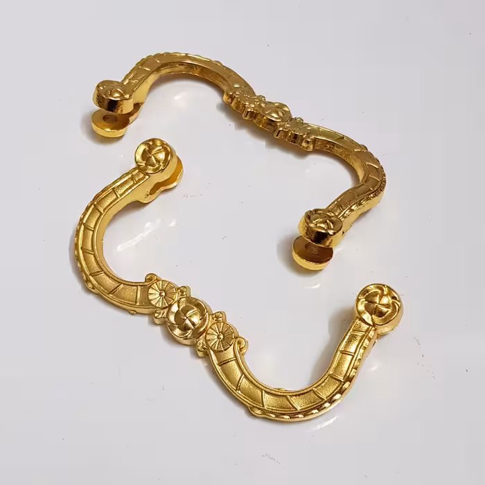 دسته سینی طرح نسترن طلایی جنس زاماک