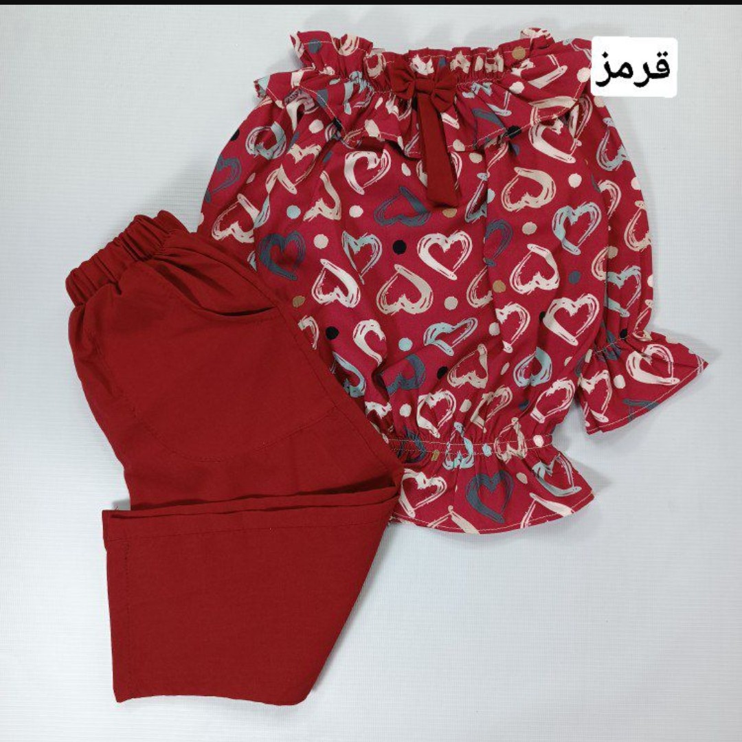 شومیز شلوار  قلب آبرنگی